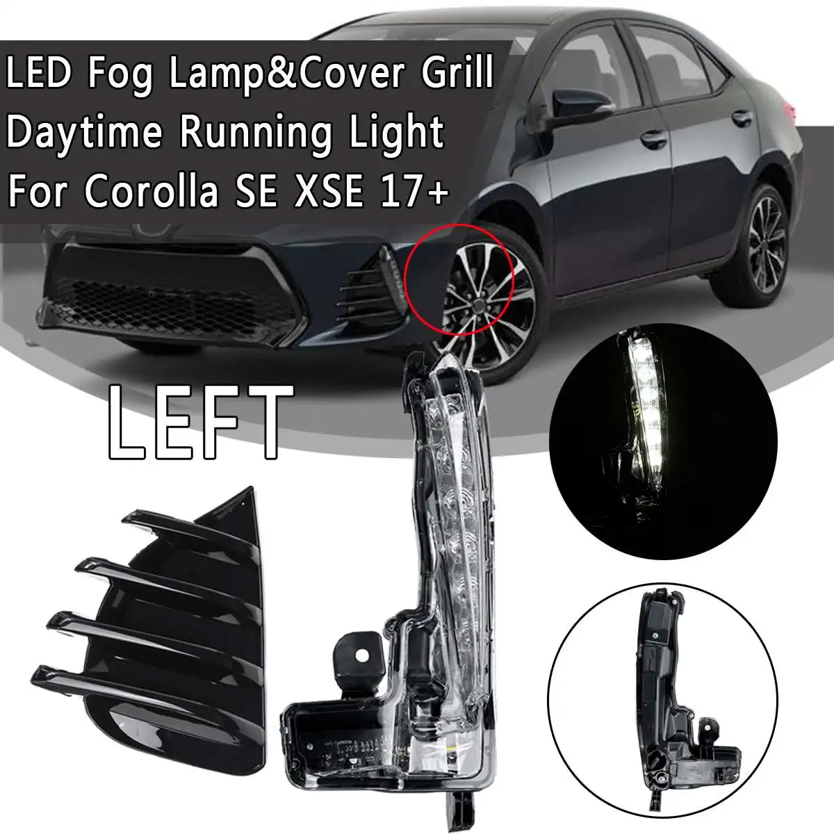 1 шт. бампер светодиодный противотуманный фонарь дневного света с противотуманной крышкой гриль для SE XSE+ 81482-02670 - Испускаемый цвет: Left set