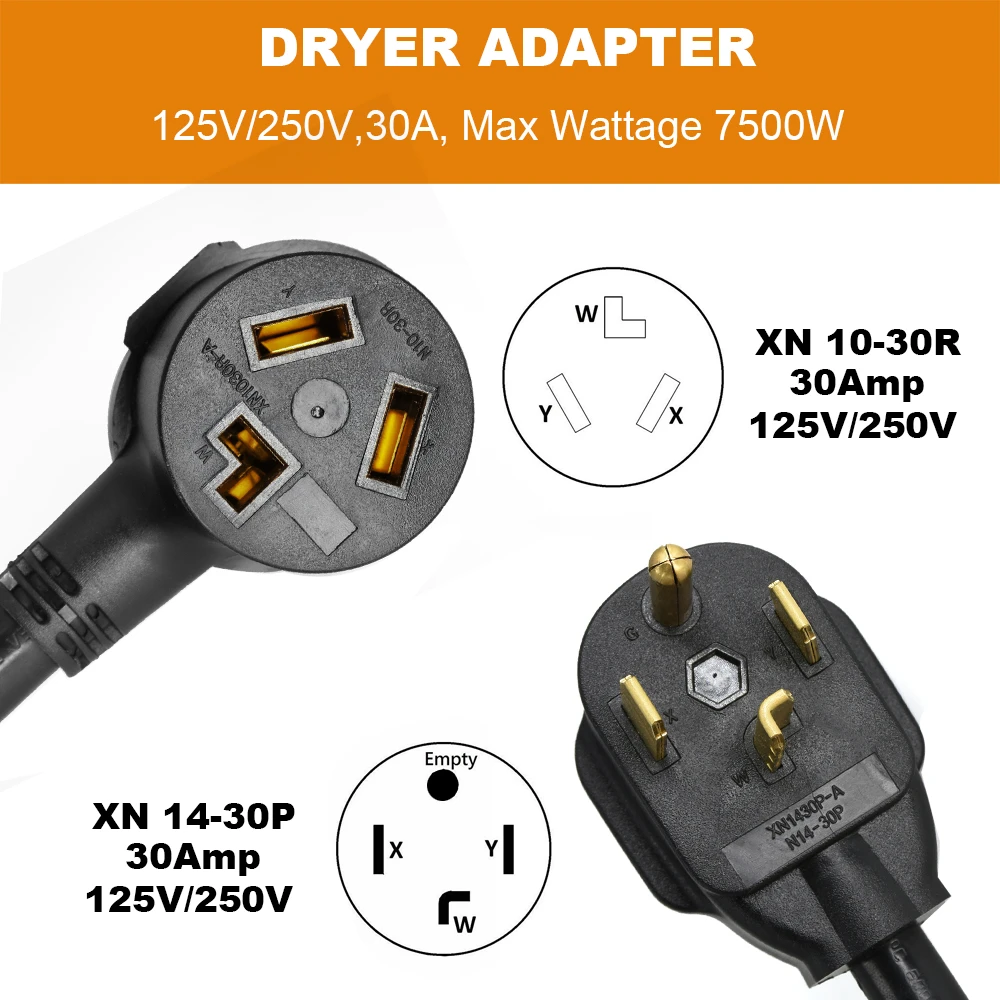 Dryer Adapter Plug Cord 4 Prong To 3 Prong Nema 14 30p Male To 10 30r Female Connector For Welding Dryer Ev Charger Electronics Cables Adapters Sockets Aliexpress