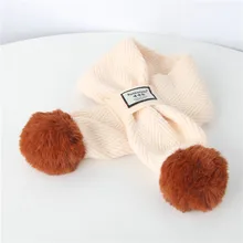 Детский шарф, зимние теплые шарфы для детей, модный простой милый теплый плотный шарф, одноцветные женские пончо с крестиками