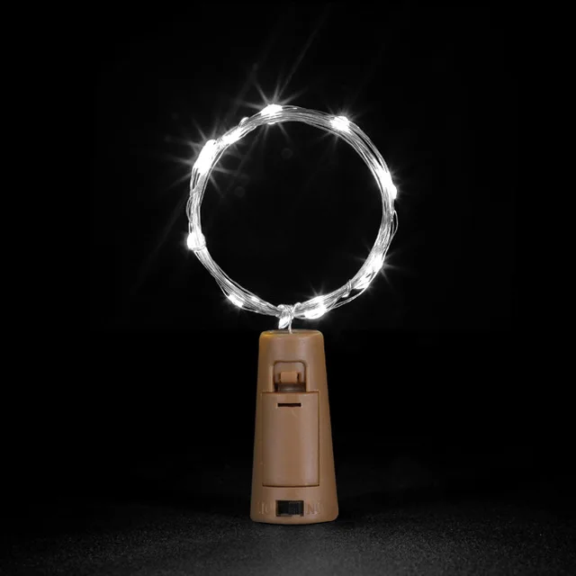 2M Silver Wire Fairy Garland Bottle Stopper For Glass Craft LED string lights Wedding Christmas New Year Holiday Decoration