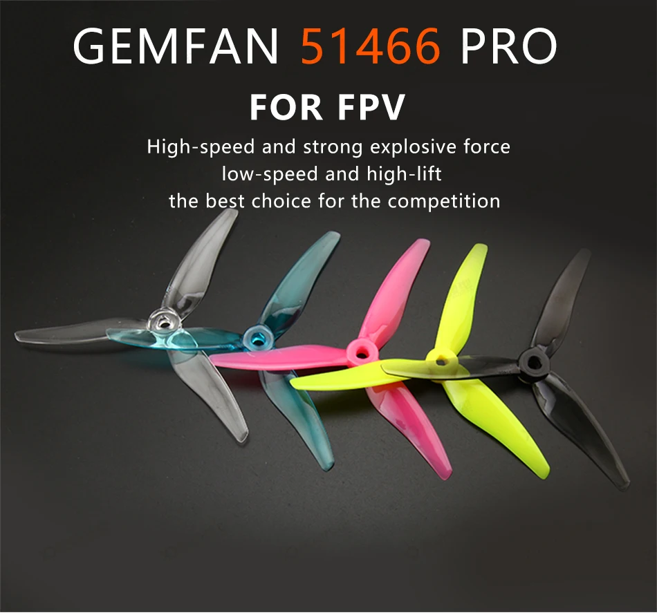 24 шт./12 пар Gemfan 51466 5 дюймов 3 лопасти/tri-blade пропеллер реквизит CW CCW бесщеточный двигатель FPV Пропеллер для FPV гоночный Дрон