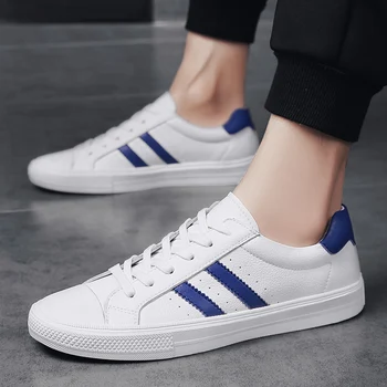 

Rommedal Men's board shoes 2019 fashion lace up male sneakers stripe anti-slip man tide shoes lightweight comfy flat footwear