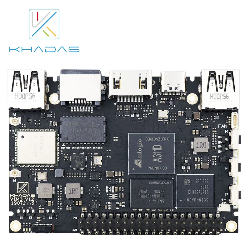 Одноплатный компьютер Amlogic A311D с 5,0 топами NPU AI tensorflow x4 Cortex-A73 x2 A53 ядрами Khadas VIM3 Basic SBC