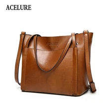 ACELURE винтажная женская сумка из искусственной кожи женская большая сумка-тоут сумки Деловые сумки на плечо женская сумка через плечо для женщин bolsas