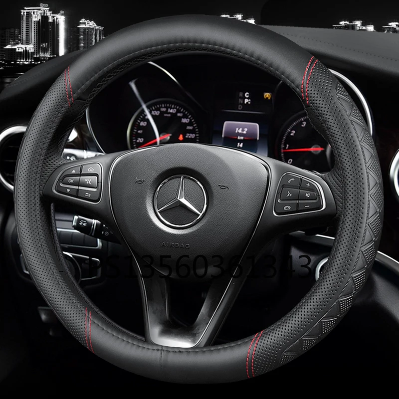 Кожаный чехол для руля Mercedes-Benz C200L E300L GLC260 C-Class E-Class GLA GLC GLE кожаный | Автомобили и