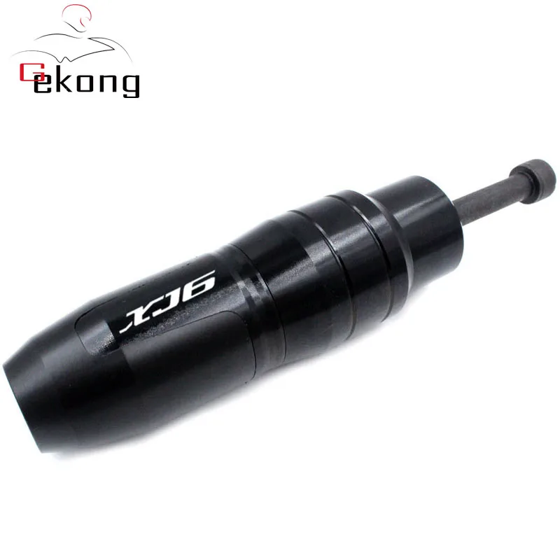 For YAMAHA XJ6 XJ-6 DIVERSION Motorcycle Accessories CNC Frame Crash Pads Exhaust Sliders Crash Protector With logo - Цвет: 1 pcs of Black