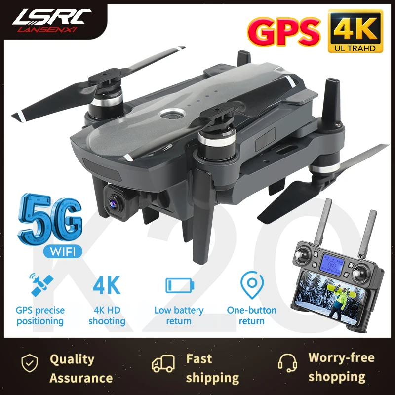  LSRC Gps Дрон K20 5G HD 4K камера профессиональный 1800m Передача изображения бесщеточный двигатель складной Квадрокоптер RC Дрон подарок 
