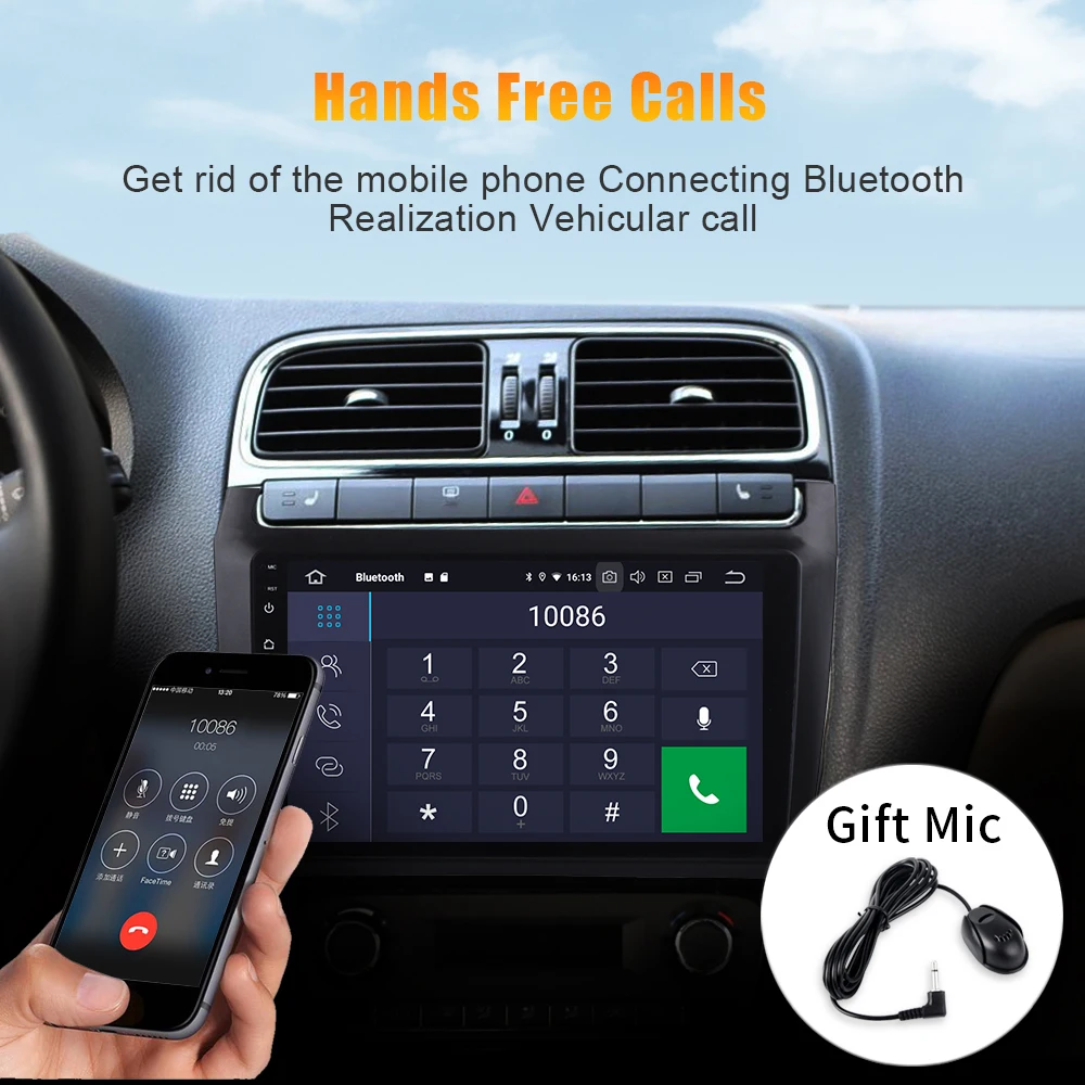 Android 9,0 автомобильный 1 din стерео для vw POLO 2012+ CarRadio MP3 Bluetooth " ips мульти сенсорный экран