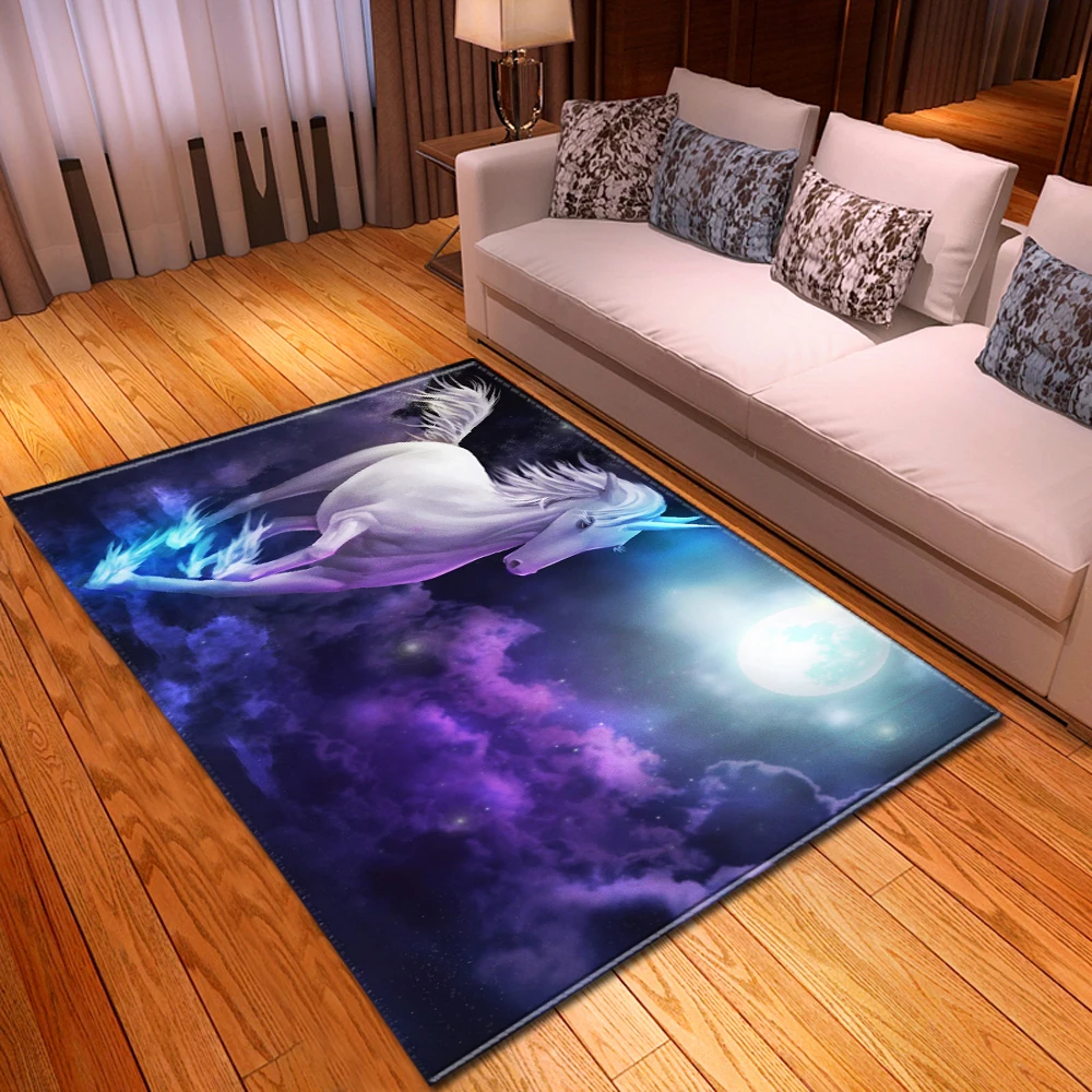 Мультяшный ковер с единорогом домашний декор коврики мягкие из пены эффектом