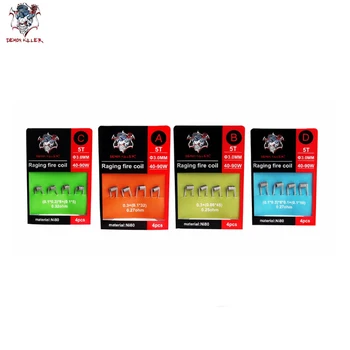 

5pack/lot Demon Killer Raging Fire Ni80 Prebuilt Coil Wire for 40-90w RDA RTA Vape Atomizer DIY coil ecigarette vape accessories