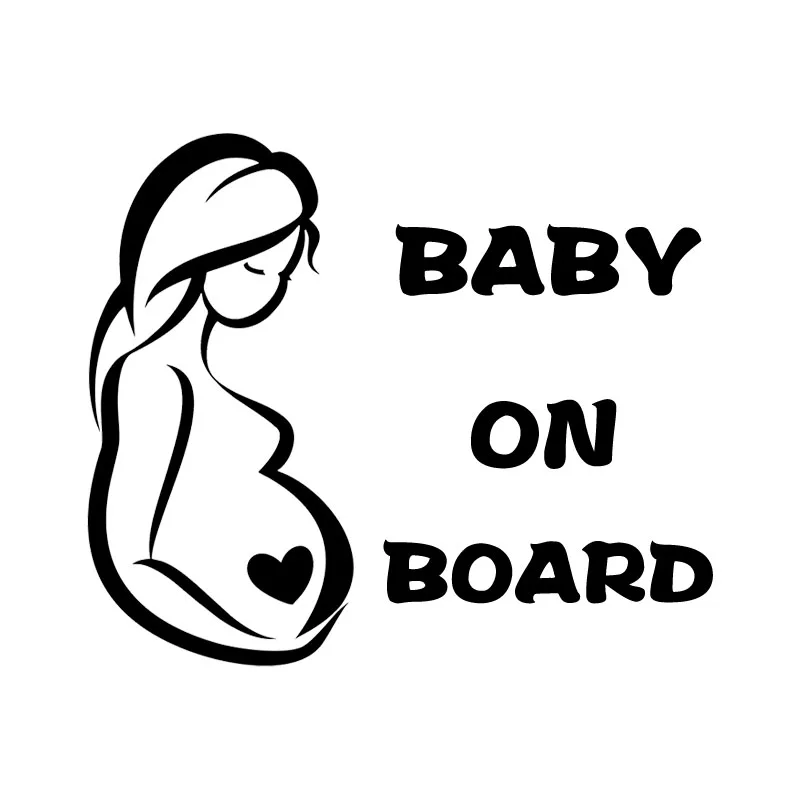 

DAWASARU Personality Car Sticker Pregnant Woman Baby on Board Warning Accessories Reflective Waterproof Viny Decal,14cm*17cm