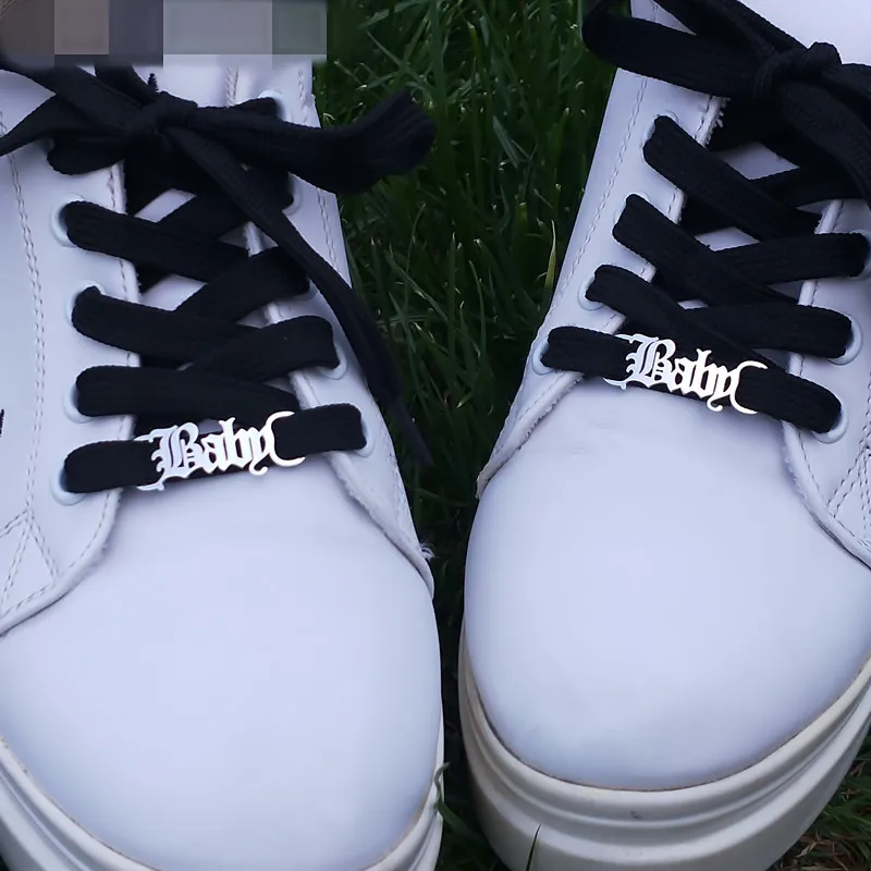 Shoe-Fastener Jewelry Letters Right-Buckie Old-English Bad-Girl Gift for Women Left Gothic