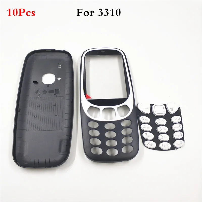 10 шт./лот новый полный корпус для Nokia 3310 чехол аккумулятора с рамкой английской