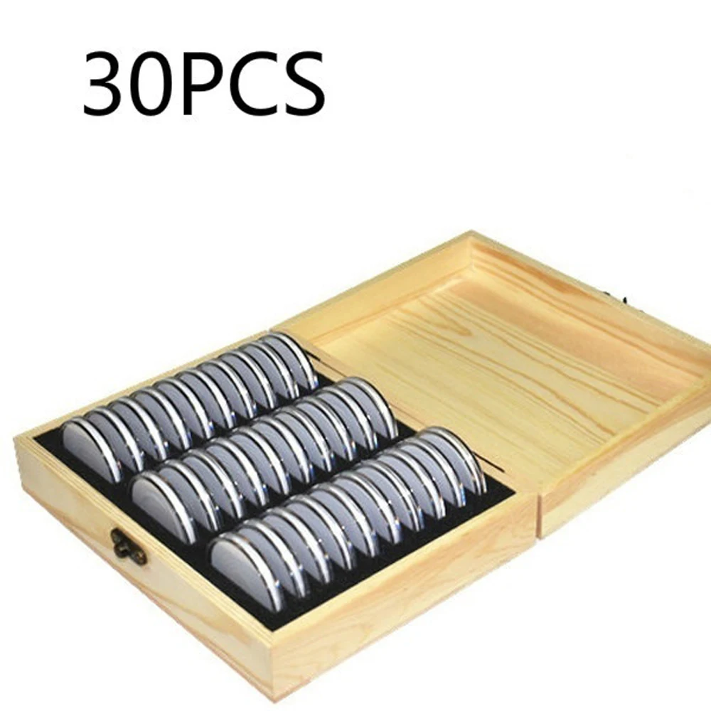 Сосновая древесина монетница деревянные монеты ящик для хранения для Коллекционная памятная монета с 20 Вт, 30 Вт, 50/100 шт. капсулы конференц-связи
