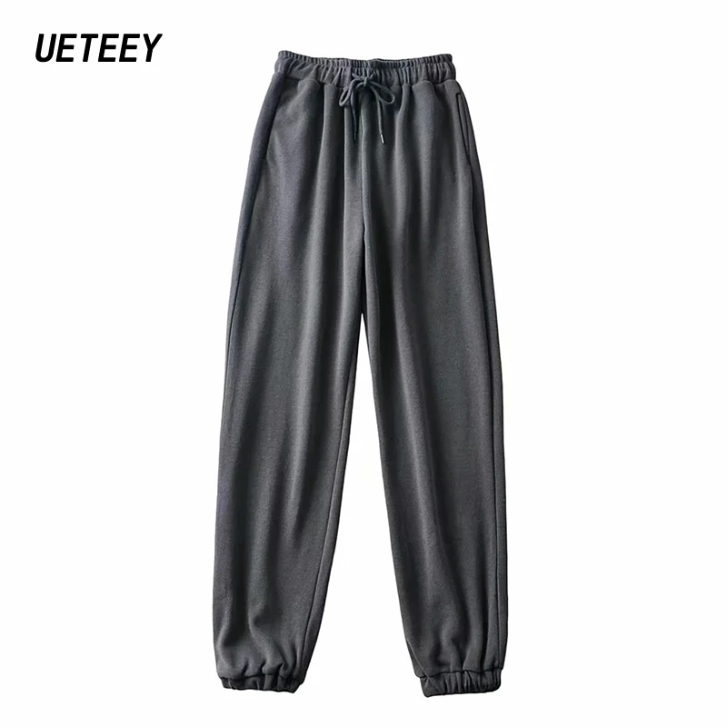 

Women's Sweatspants Oversize Trousers Elastic High Waist Casual Loose Beam Foot Jogging Pants Female Drawstring Harem Pants 2020