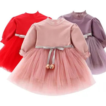 

Baby girl clothes baby girl dress stitching tutu mesh dress flower baby sweet dress dress cotton princess dress