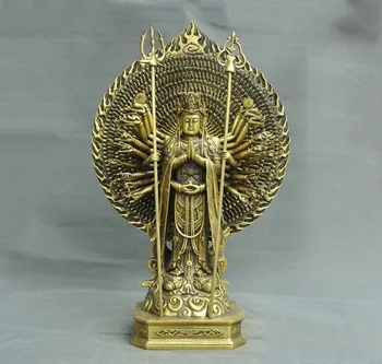 

wedding decoration Tibet brass 1000 arms Avalokitesvara Kwan-yin Guanyin Bodhisattva Buddha Statue