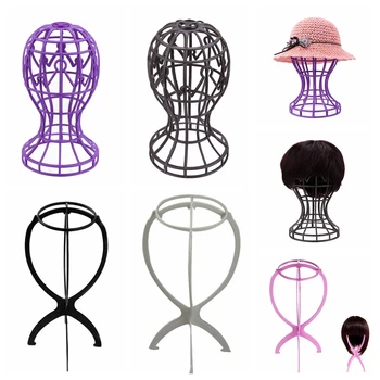 

Plastic Wig Stands Hat Cap Holder Storage Rack Wigs Support Dryer Tool Foldable Multi-Purpose Wig Hair Head Stand