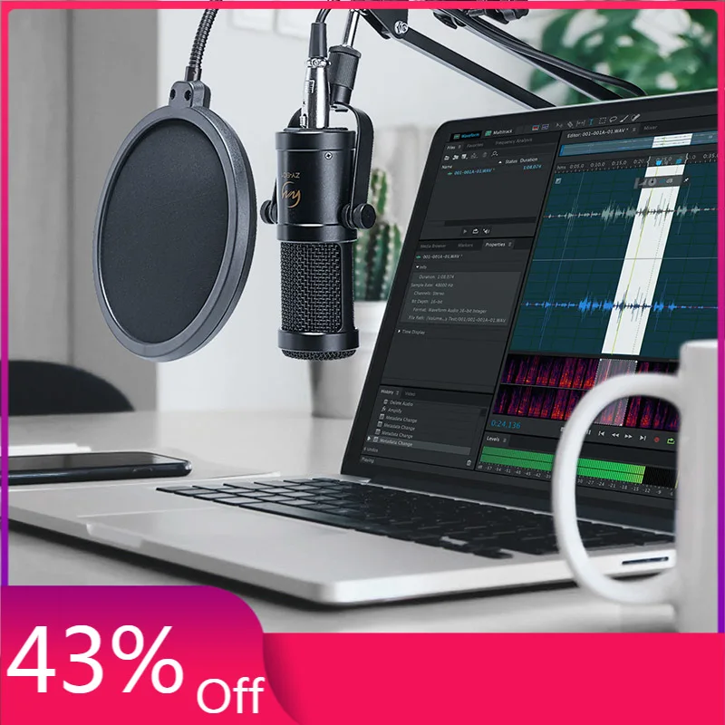 Конденсаторный микрофон ZINGYOU профессиональный студийный для звукозаписи