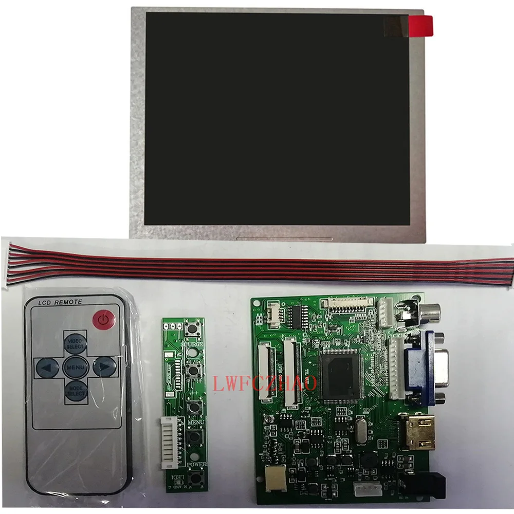 Tft Lcd Screen Display Monitor com Hdmi Vga e 2av Controle Driver Board Substituição At050tn22 Zj050na08c 640x480 5 - Imagem 2