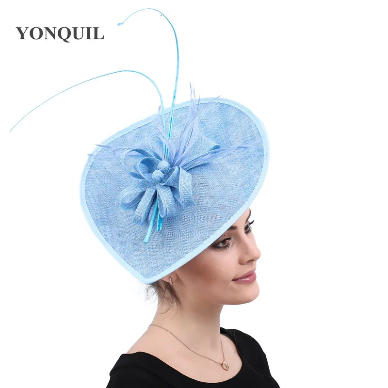 Light Blue Derby Big Fascinators Hat 