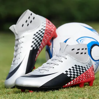

Men's soccer shoes orijinale soccer shoes long boots men's outdoor lawn competition training sports shoes black / silver