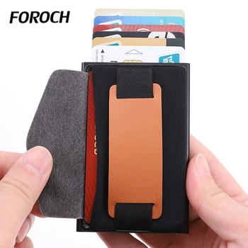 

Aluminum Wallet Pocket ID Card Holder 684 Rfid Wallet Blocking Mini Metal Wallet Automatic Pop up Credit Card Case Protector