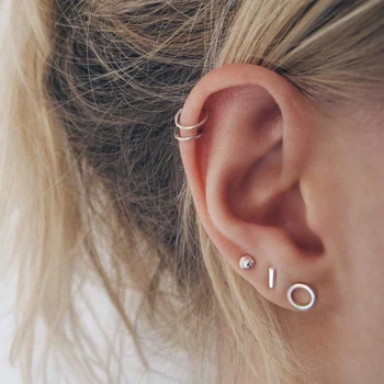 

Visunion 316L Stainless Steel Earrings Mini Fashion Simple Round Stud Earrings Korean Elegant Gold Color Earring Jewelry