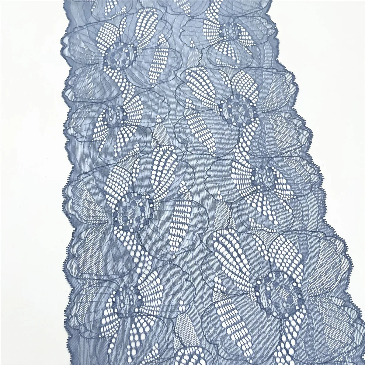 3M/Lot Width 9 1/4 inch 23.50cm Light Blue Stretch Lace Trim 3