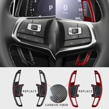 For Volkswagen VW Golf 7 MK7 GTI R GTE GTD Polo GTI Scirocco 2014-2019 3K Carbon Fiber Car Steering Wheel Shift Paddle Accessory