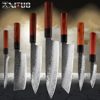 

XITUO Kitchen Chef Knife Three-layer Composite Steel Handmade Forged Knife Japanese Kitchen Knife Cleaver Boning Paring Knife