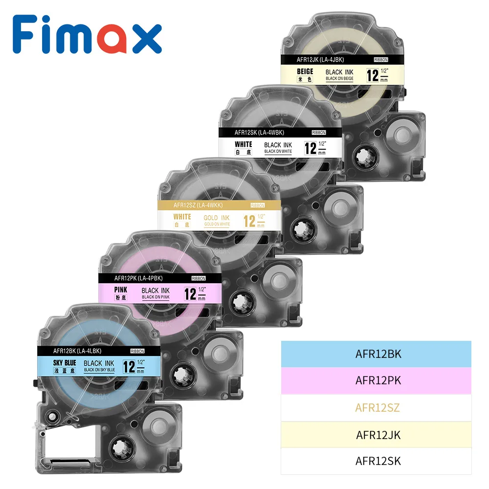 Fimax 1 шт. SS12KW LC-4WBN подарочная упаковка атласная лента 12 мм лента для маркировки совместимая для King Jim EPSON производитель этикеток SFR12SZ SFR12RZ