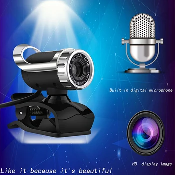 

USB Web-Camera 360 Degrees Digital Video Webcam With Microphone Clip For Computer PC Desktop Laptop TV Box 12M High Definition