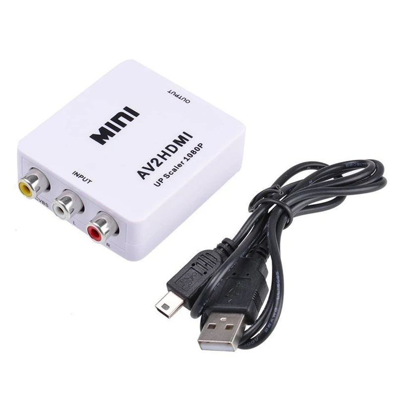 RCA AV to HDMI-Compatible Converter AV/CVSB L/R Video Box HD 1080P 60Hz AV 2 Hdmi Support NTSC PAL Output For Monitor Display RCA AV to HDMI-Compatible Converter AV/CVSB L/R Video Box HD 1080P 60Hz AV 2 Hdmi Support NTSC PAL Output For Monitor Display