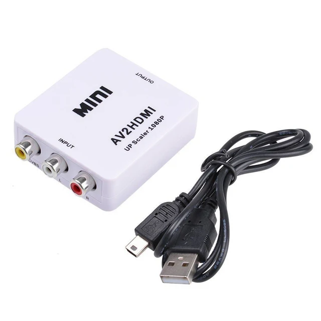 RCA AV to HDMI-Compatible Converter AV/CVSB L/R Video Box HD 1080P 60Hz AV 2 Hdmi Support NTSC PAL Output For Monitor Display White