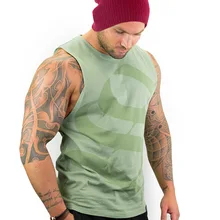 Мужская Спортивная повседневная футболка без рукавов для занятий фитнесом, облегающая дышащая быстросохнущая майка для тренировок