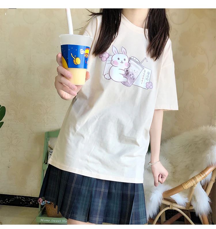 Bunny Boba Tea Kawaii T-shirt - 5 - Kawaii Mix