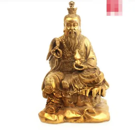 Латунные Taishang Laojun даосские боги украшенные плавающими пылевыми тыквами и
