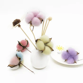 

6pcs Fake plants Artificial cotton for Home decoration accessories Diy Christmas Wedding holiday supplies Naturally Dried Cotton