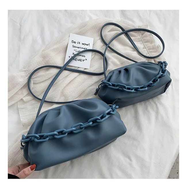 2022 Retro Women Dumplings Messenger Bag Designer Chain New Fashion Cloud Female Crossbody Shoulder Bag Tide Handbag Clutch Bag Big Blue