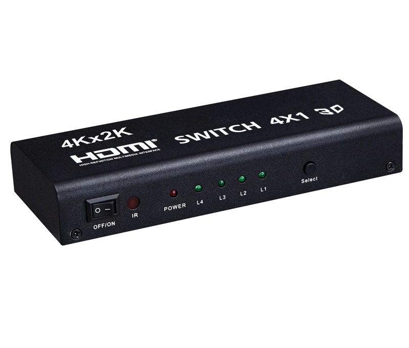 4kx2k 4x1 HDMI Switch 3D with IR Remote Toslink Coaxial AUX Audio Output 4 Input with 1 Output 4K 1080P for PS3 PS4 PC DVD HDTV