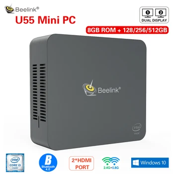 

Beelink U55 Mini PC Win10 Intel Core I3-5005U 2.4G+5.8G Dual Wifi 8GB DDR3L 256GB 512GB SSD 2*HDMI Dual Screen Mini Computer