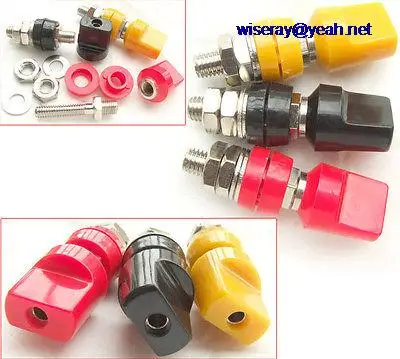 

DHL/EMS 30 pcs 3 color 100A Power Amplifier Binding Post Terminals TO BANANA PLUGA Test Probes-A7