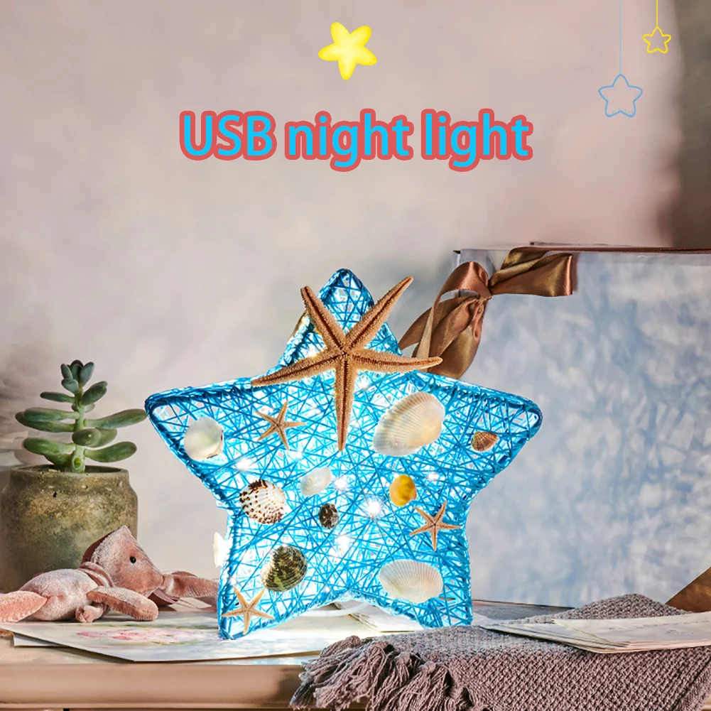 Ротанг USB интерфейс Led простота использования Высокая совместимость форма пентаграммы украшения энергосберегающие мягкий освещение дома ночника