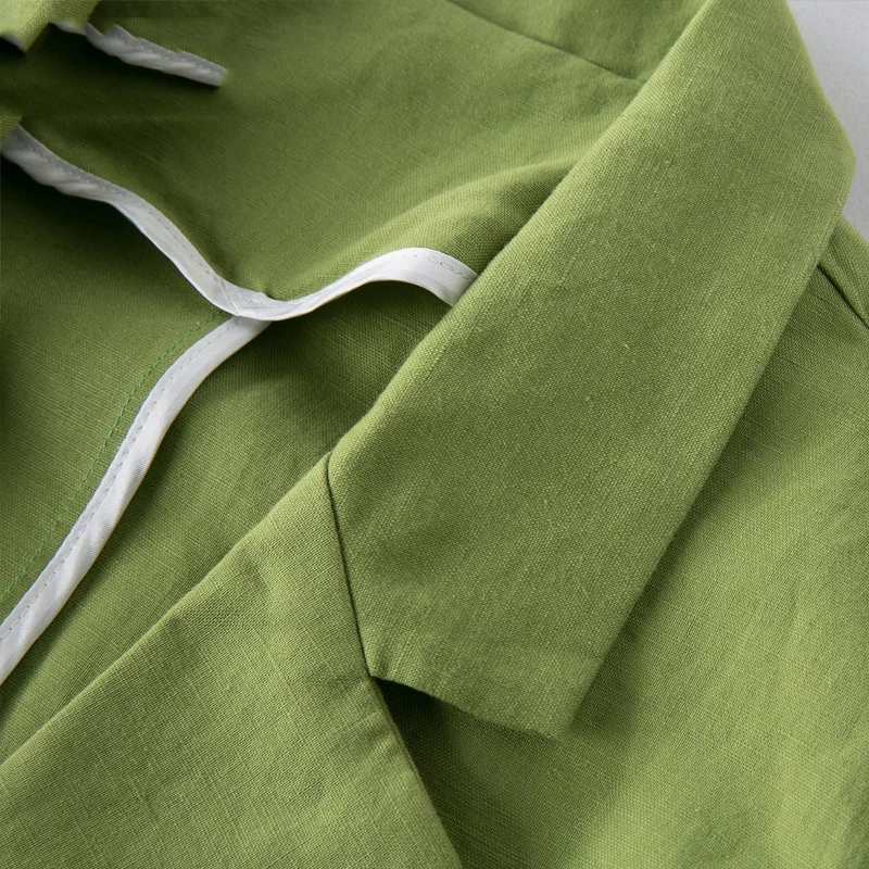 Блейзер для женщин костюм Для льняной пиджак на одной пуговице и пиджаки женская