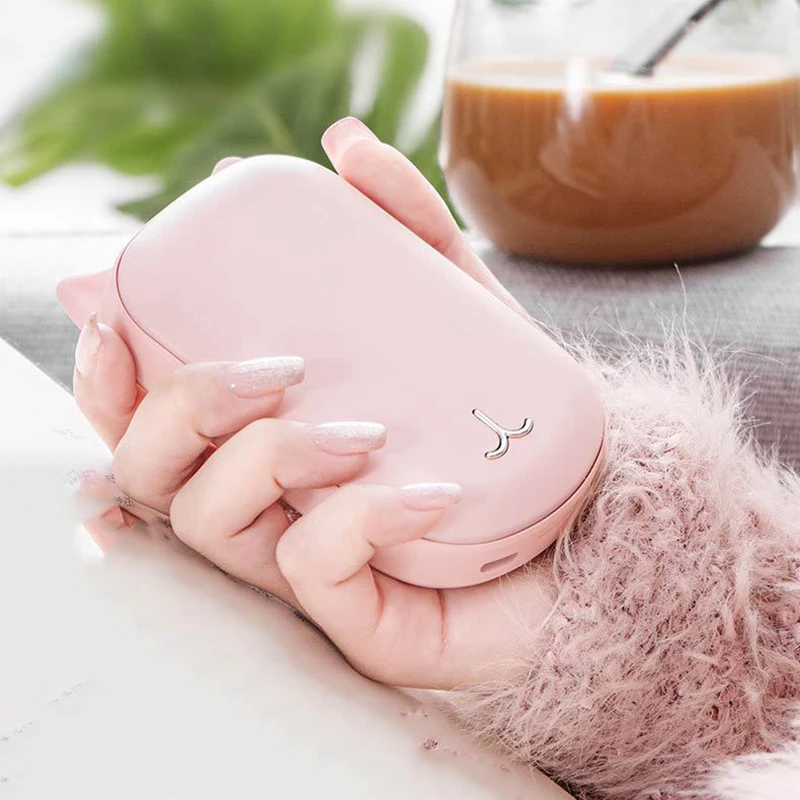 Симпатичный USB Перезаряжаемые грелка для рук и 3600Ma Мощность power Bank 5V Мини Портативный путешествия удобный с длительным сроком службы карманная грелка для рук, розовый