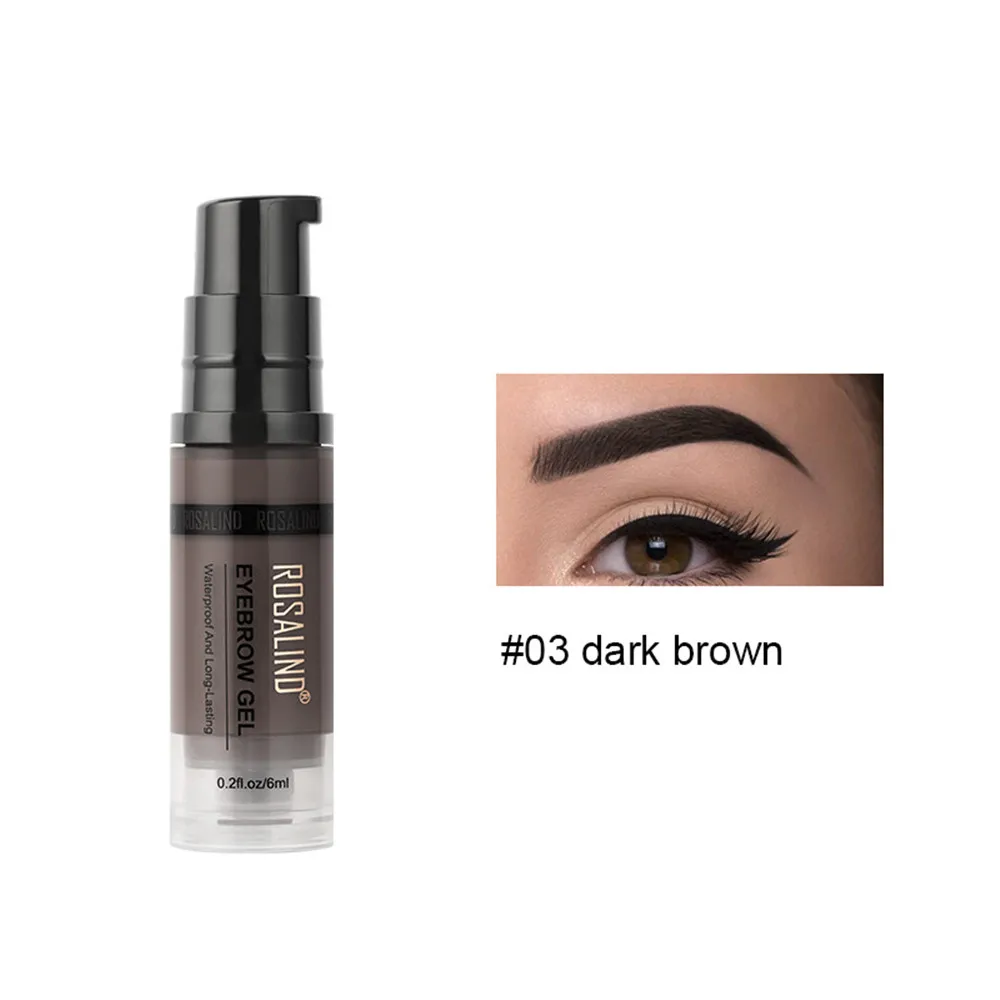 1PC Plastic Case Waterproof Eyebrow Enhancers Dyeing Gel Sweatproof Long Lasting Brow Tinting Cream Eye Cosmetic Accessory Tools - Цвет: 04 Dark grey