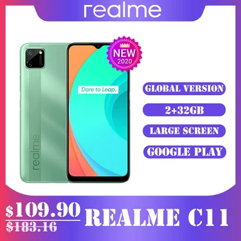 

Realme C11 Global Version 2GB 32GB G35 5000mAh Battery 13MP Large Screen Dual AI Camera Official Russian Warranty Mobile Phone