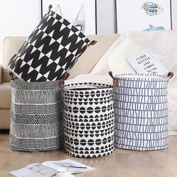 

Storage Bag Sundries Receiving Barrel PE Coating Storage Bucket Fashion Waterproof Multi-Function Dedroom Space Savers