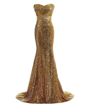 

Ensotek New Long Evening Dresses 2019 Sexy Gold Royal Blue Sequins Strapless Evening Gowns Formal Prom Party Dresses Vestido